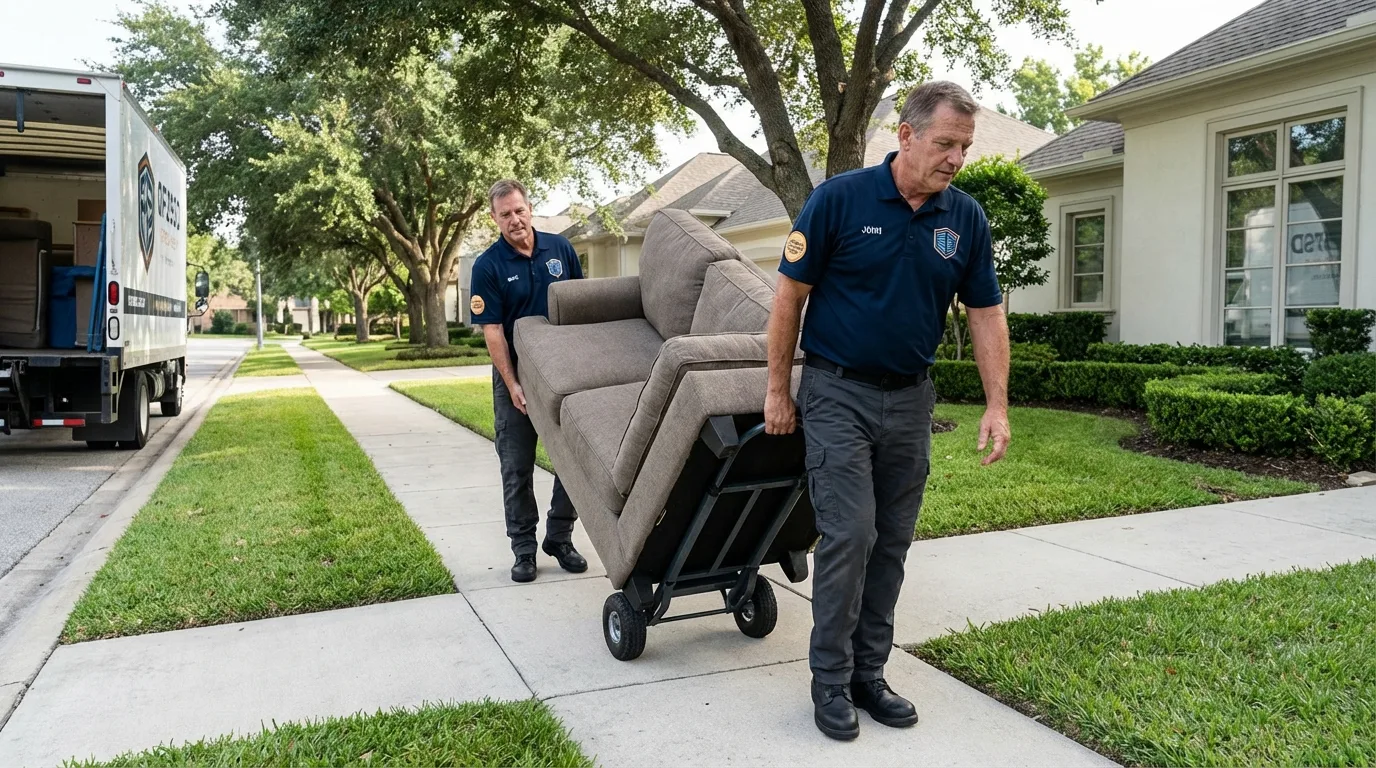 Local residential moving crew loading furniture in Sweet Springs, MO
