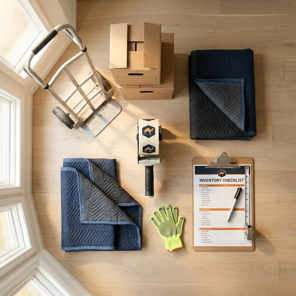 Professional moving supplies and packing materials layout for Sweet Springs residential relocations